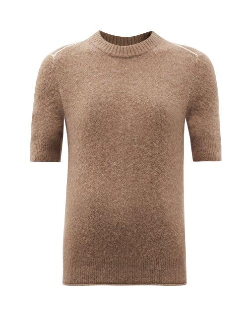 Matchesfashion.com Acne Studios - Ladder-seam Short-sleeved Sweater - Womens - Light Brown