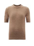 Matchesfashion.com Acne Studios - Ladder-seam Short-sleeved Sweater - Womens - Light Brown
