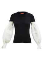 Altuzarra - Cybelle Balloon-sleeve Wool-blend Sweater - Womens - Black