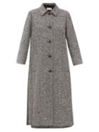 Matchesfashion.com Redvalentino - Pleated-back Herringbone Coat - Womens - Black White