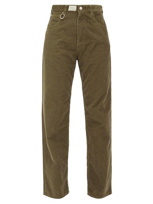 Matchesfashion.com Raf Simons - Straight-leg Cotton-corduroy Trousers - Womens - Brown
