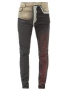 Matchesfashion.com Rick Owens Drkshdw - Tyrone Patchwork Coated Cotton-blend Jeans - Mens - Multi