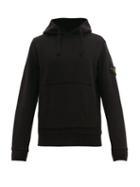 Matchesfashion.com Stone Island - Logo Patch Cotton Hooded Sweatshirt - Mens - Black