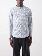 Giorgio Armani - Striped Cotton-blend Poplin Shirt - Mens - Blue White