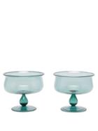 Yali Glass - Set Of Two Coupe Glasses - Blue