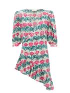 Matchesfashion.com Adriana Degreas - Flore Floral-print Silk-crepe Dress - Womens - Pink Print