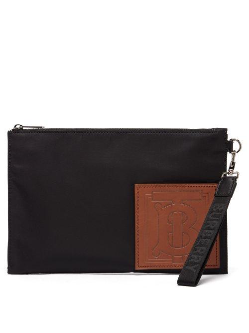 Matchesfashion.com Burberry - Edinburgh Logo Patch Nylon Pouch - Mens - Black