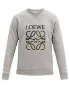 Matchesfashion.com Loewe - Anagram-embroidered Cotton Sweatshirt - Mens - Grey