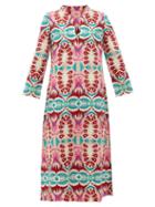 Matchesfashion.com Le Sirenuse, Positano - Giada Fishtail-print Cotton Kaftan - Womens - Pink Print