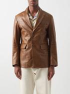 Sunflower - Croc-effect Leather Blazer - Mens - Brown