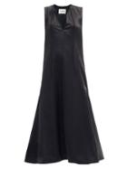 Matchesfashion.com Jil Sander - Godet-insert Satin Maxi Dress - Womens - Black