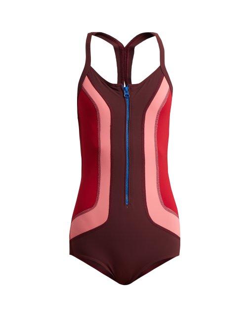 Matchesfashion.com Isabel Marant - Toan Colour Block Swimsuit - Womens - Burgundy Multi