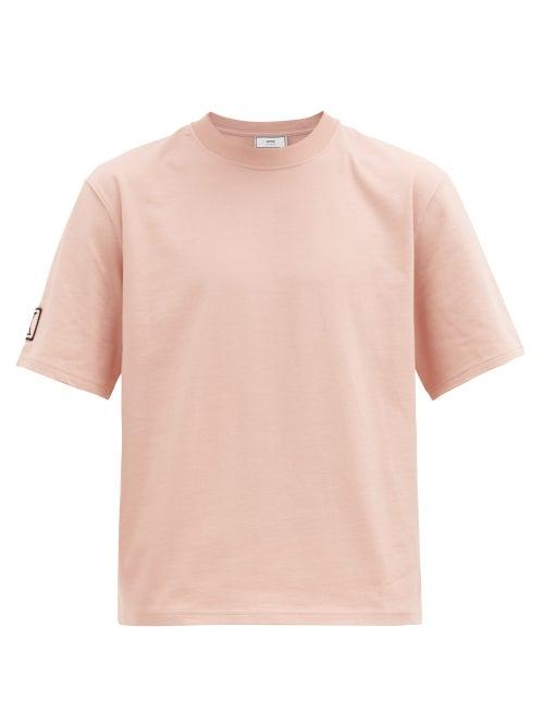 Matchesfashion.com Ami - Ix Appliqu Cotton T Shirt - Mens - Pink