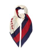 Matchesfashion.com Gucci - Logo Knit Striped Scarf - Mens - White Multi