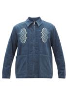 Matchesfashion.com Adish - Embroidered Cotton-needlecord Jacket - Mens - Blue