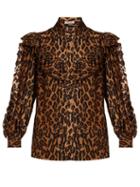 Matchesfashion.com Miu Miu - Leopard Print Silk Blouse - Womens - Leopard
