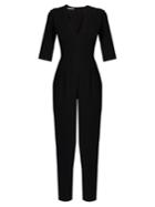 Emilia Wickstead Bela V-neck Wool-crepe Jumpsuit