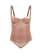 Ladies Beachwear Isa Boulder - Formality Ruched-cup Swimsuit - Womens - Bronze
