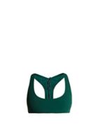 Matchesfashion.com Stella Mccartney - Scoop Neck Lace Up Back Bikini Top - Womens - Green