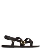 Matchesfashion.com Ancient Greek Sandals - Ambrosia Leather Cross Strap Flat Sandals - Womens - Black