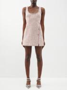 Self-portrait - Crystal-embellished Boucl-tweed Mini Dress - Womens - Light Pink