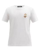 Matchesfashion.com Dolce & Gabbana - Bee-embroidered Cotton-jersey T-shirt - Mens - White