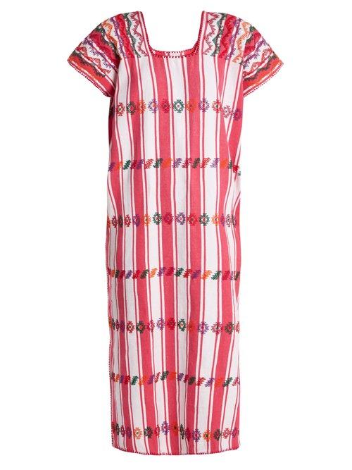 Matchesfashion.com Pippa Holt - No.57 Embroidered Cotton Kaftan - Womens - Pink Multi
