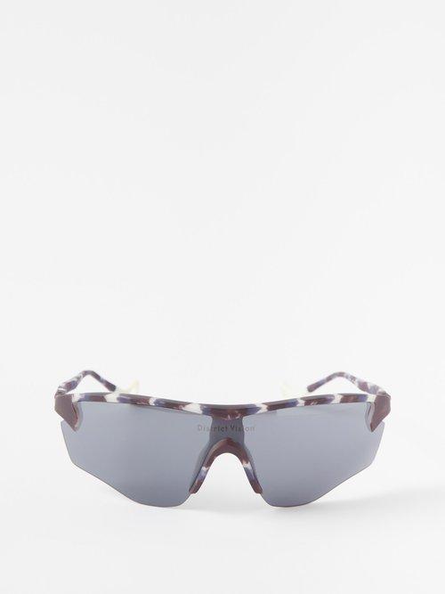 District Vision - Junya Racer Running Sunglasses - Mens - Dark Tortoiseshell