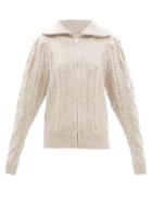 Isabel Marant Toile - Rebeca Zipped Cable-knit Cardigan - Womens - Ivory
