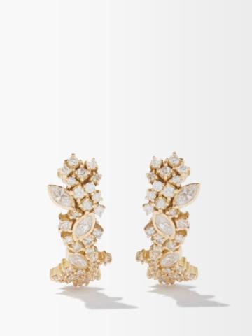 Rainbow K - River Diamond & 18kt Gold Earrings - Womens - Gold Multi