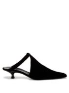 Khaite - Inez Point-toe Velvet Mules - Womens - Black