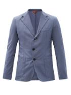 Mens Rtw Barena Venezia - Piero Elga Wool-blend Sharkskin Suit Jacket - Mens - Light Blue