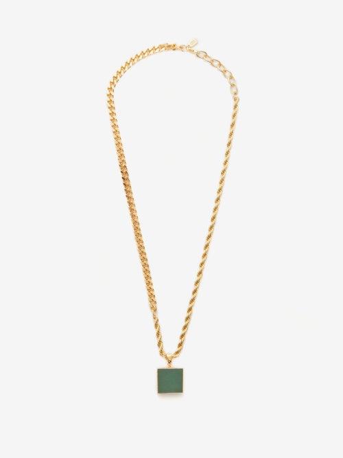 Crystal Haze - Quartz & 18kt Gold-plated Necklace - Womens - Green Multi