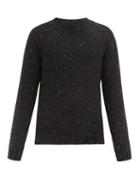 Matchesfashion.com Maison Margiela - Distressed Speckled Wool-blend Sweater - Mens - Black