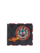 Matchesfashion.com Gucci - Gg Supreme Tiger And Planet Patch Wallet - Mens - Black Multi