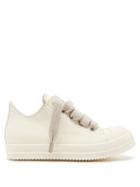 Rick Owens - Ramone Leather Trainers - Mens - Cream