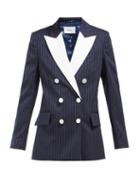 Matchesfashion.com Racil - Casablanca Double Breasted Pinstripe Tuxedo Jacket - Womens - Navy White