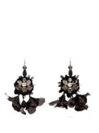 Matchesfashion.com Biyan - Terah Beaded Flower Drop Earrings - Womens - Black