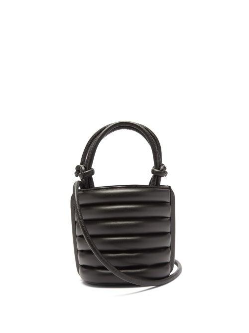 Matchesfashion.com Staud - Louie Drawstring-top Quilted-leather Bag - Womens - Black