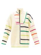 Staud - Hampton Striped Chunky-knit Cotton-blend Sweater - Womens - Cream Multi
