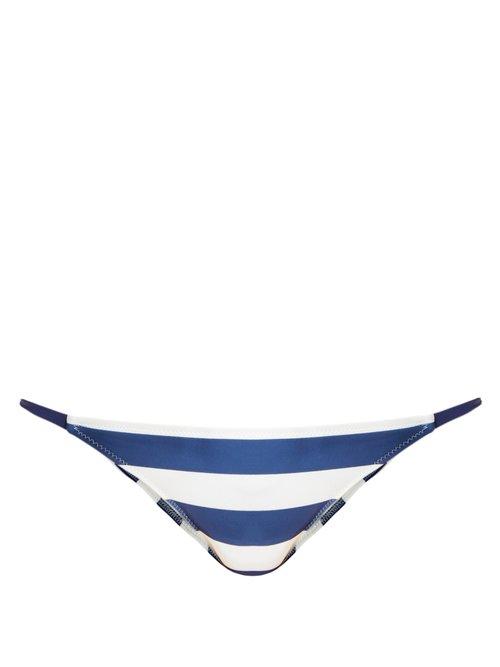 Matchesfashion.com Solid & Striped - The Morgan Striped Bikini Briefs - Womens - Blue Stripe