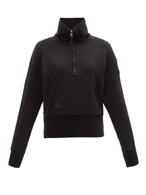 Moncler - Logo-patch Cotton-jersey Sweatshirt - Womens - Black