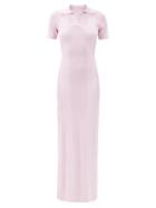 Matchesfashion.com Jacquemus - Cutout-back Knitted Polo Dress - Womens - Light Pink