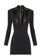 Balmain Satin-lapel Mini Tuxedo Dress