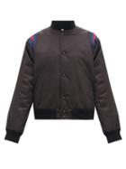 Matchesfashion.com Gucci - Band-embroidered Varsity Shell Jacket - Mens - Dark Grey
