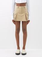 The Frankie Shop - Audrey Pleated Cotton Mini Skirt - Womens - Beige