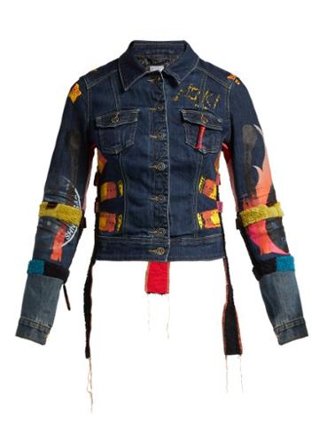 Matchesfashion.com Noki - Customised Street Couture Painted Denim Jacket - Womens - Denim Multi