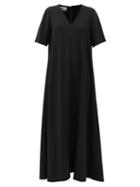 Matchesfashion.com Co - V-neck Flared Crepe Maxi Dress - Womens - Black
