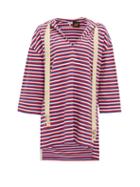Matchesfashion.com Loewe Paula's Ibiza - Hooded Striped Cotton-jersey Tunic - Womens - Red Multi