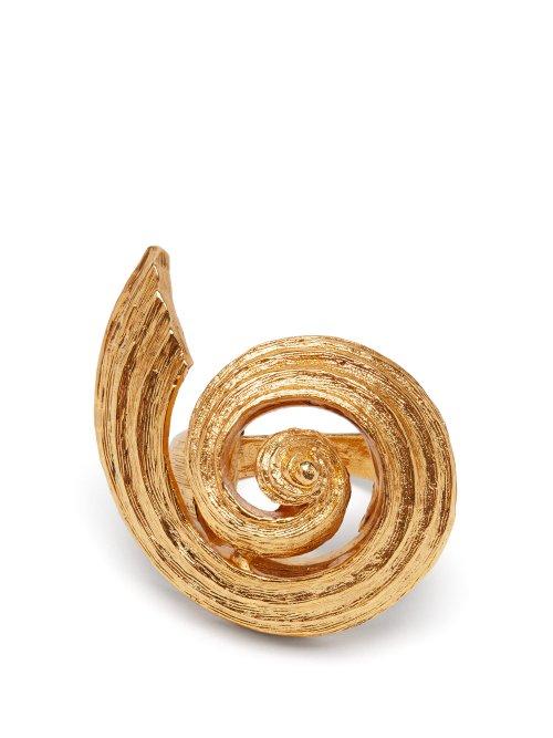 Matchesfashion.com Oscar De La Renta - Spiral Shell Ring - Womens - Gold
